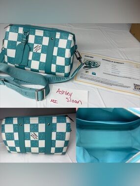 Louis Vuitton Damier City checkered Keepall with COA and dust bag